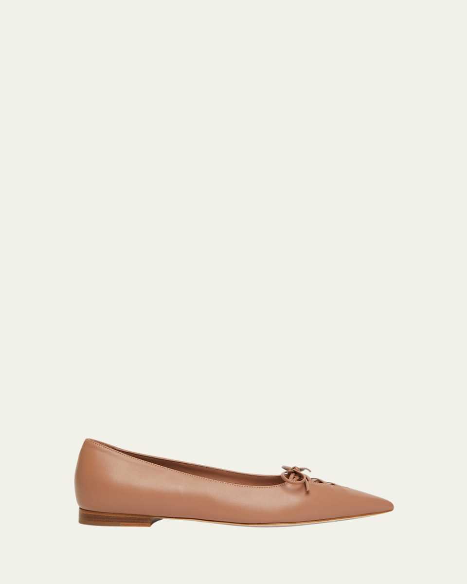 Hedy Nappa Leather Lace-Up Pointed Toe Flats